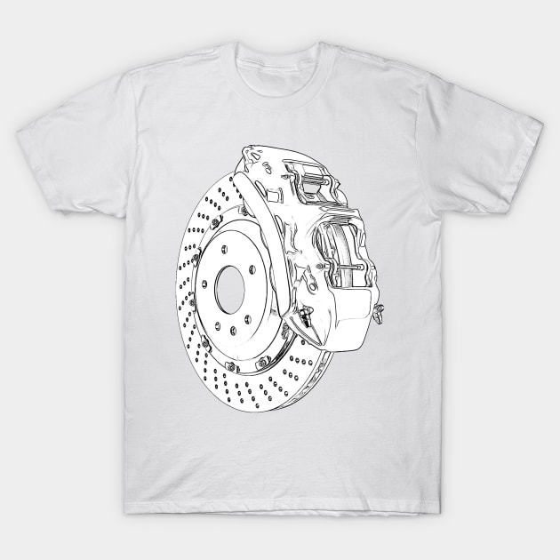 Brake Disc Wireframe T-Shirt by Auto-Prints